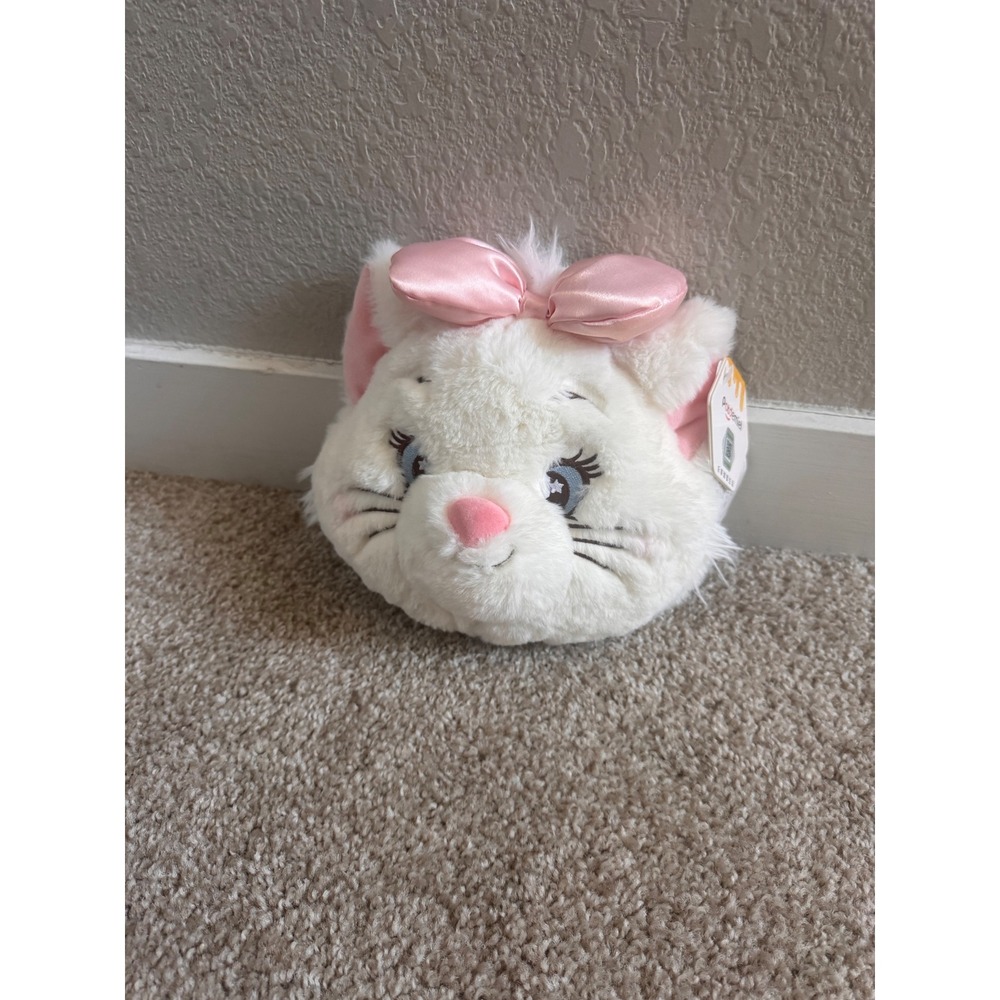 Disney Aristocats Marie Plush Crossbody Bag White Faux Fur Pink Bow NWT